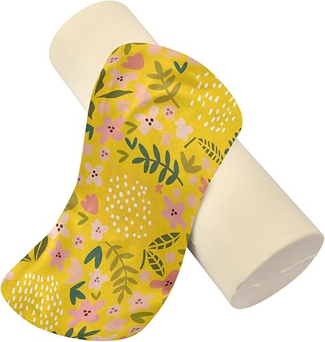 Miniatura 2 de KLL Cojín de almohada con patrón de flores y limón sin costuras, almohada de cuello pequeño, almohada decorativa redonda de 17 pulgadas, almohadas