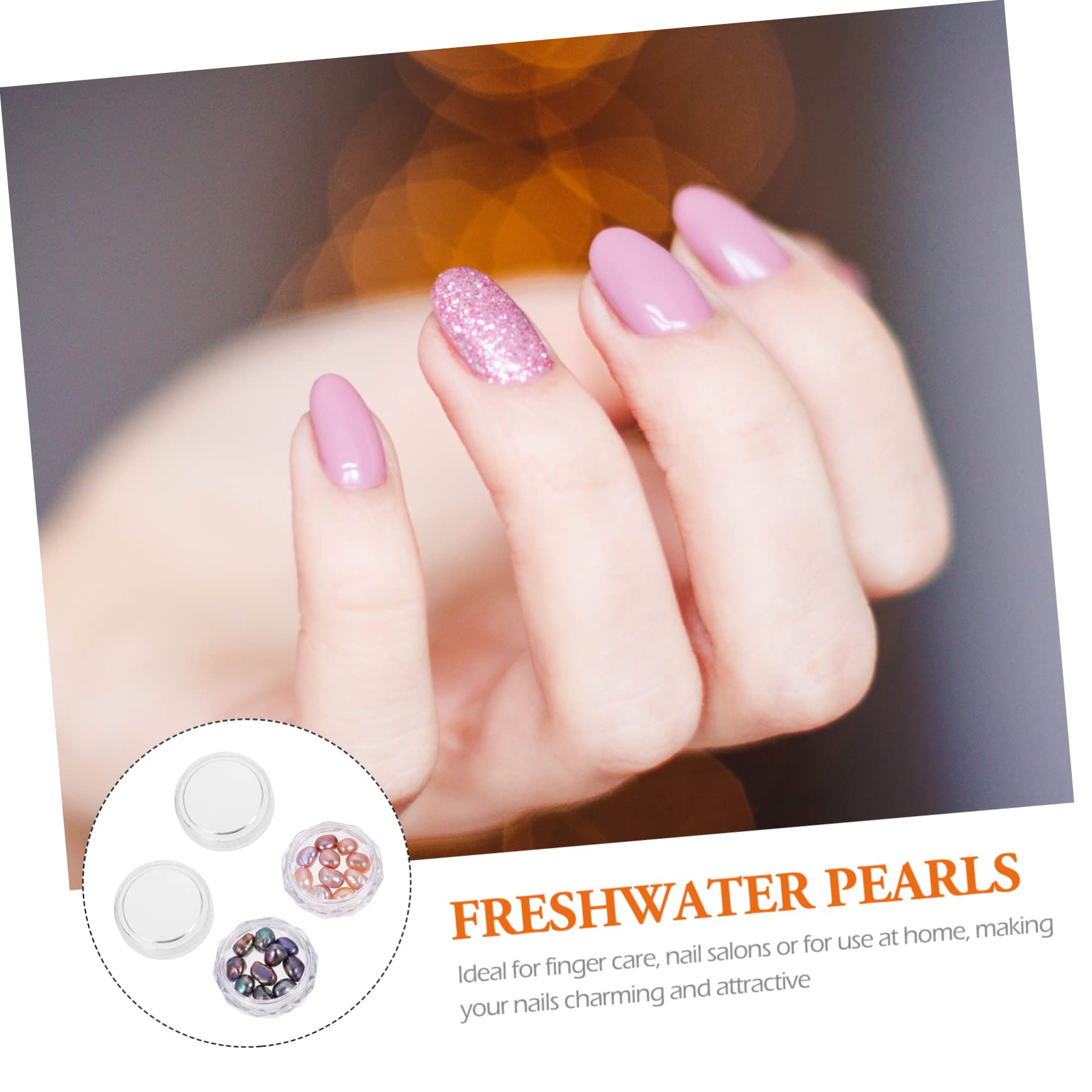 minkissy Unique Fake Nail Pearl Decoration Manicure Ornaments Pearl Nail Charms Set for Family DIY