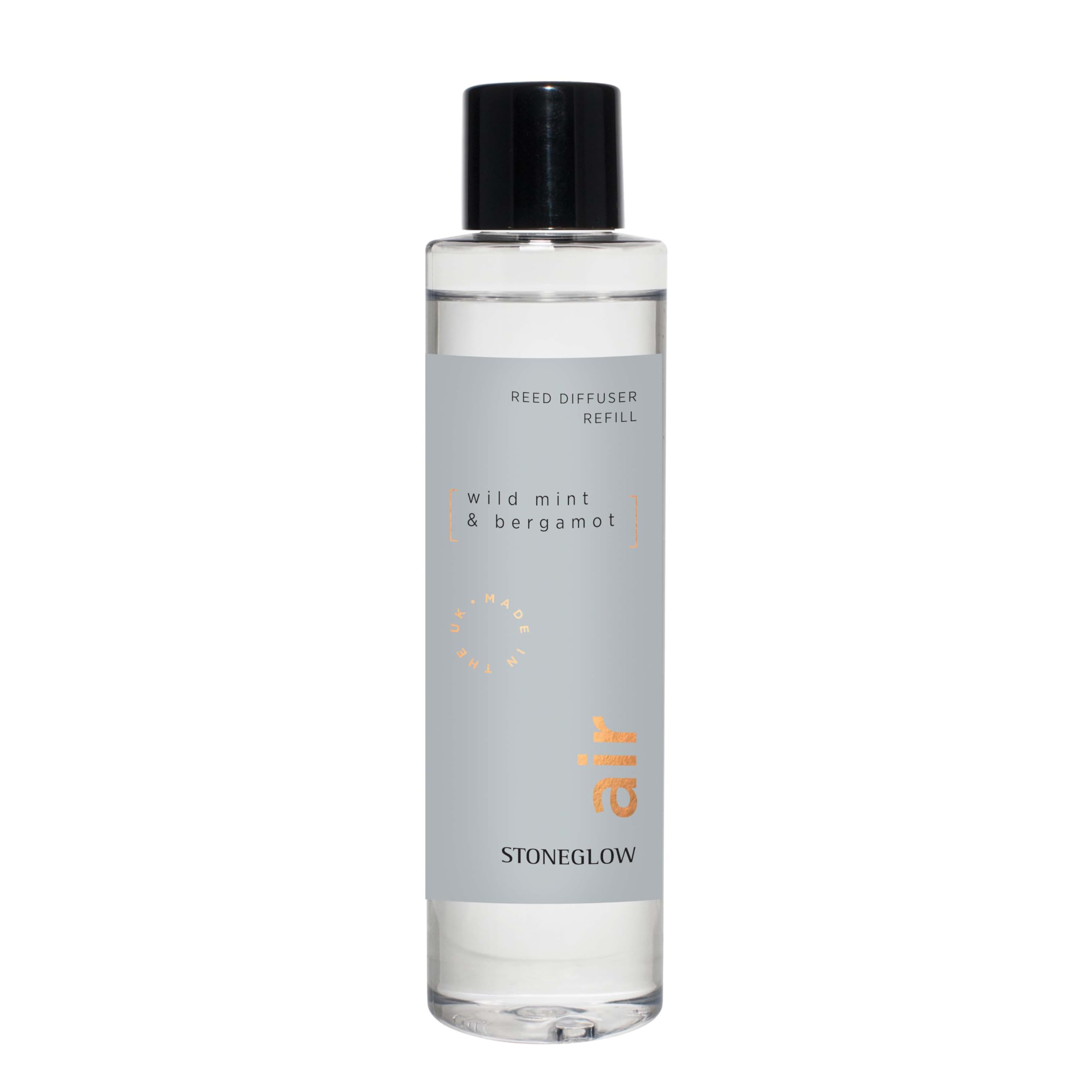 Stoneglow Candles London Grey Stoneglow Elements Collection - Air Scented Reed Diffuser Refill - Wild Mint & Bergamot (Grey) 210Ml
