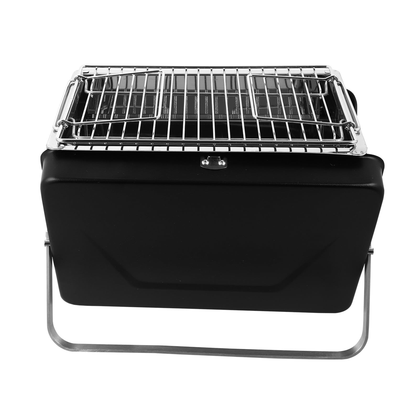 Barbecue da Campeggio Pieghevole Portatile in Metallo Nero