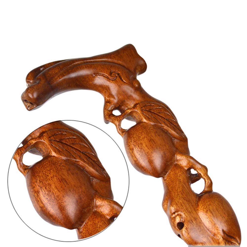 Bastón de Madera para Ancianos, bastón sólido Antideslizante Ligero para discapacitados y Ancianos, Tallado a Mano, 95 cm, muletas Times