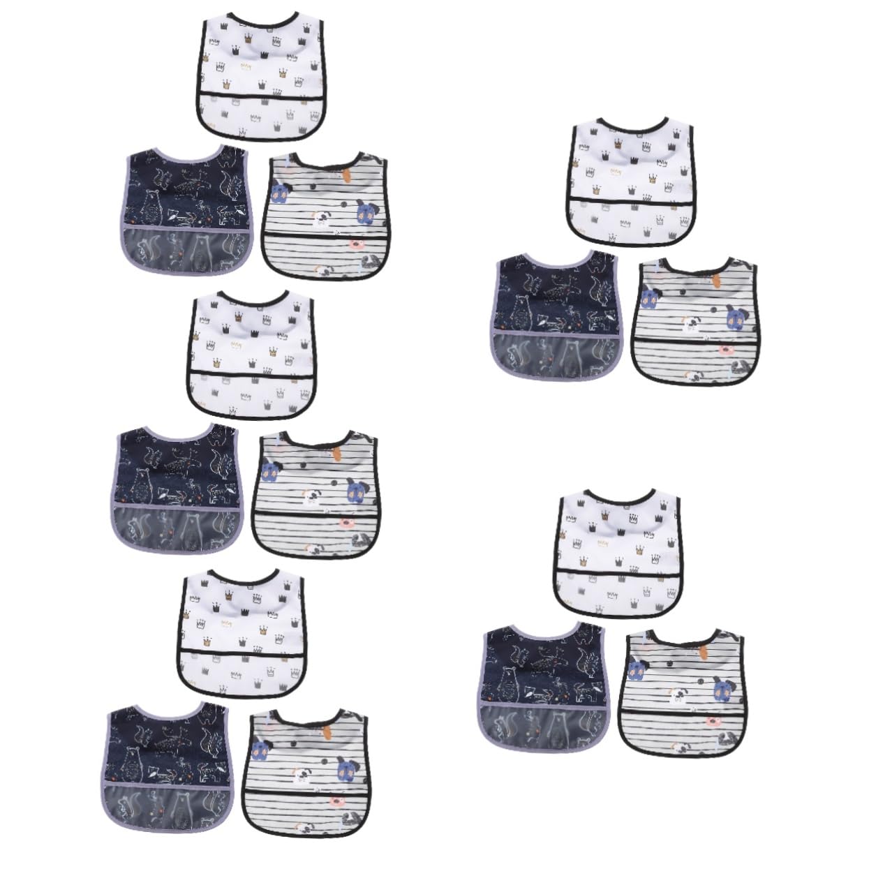 ifundom 15pezzi Bavaglini Impermeabili Per Design Cartone Animato Perfetti Per Pasti e Riduzione Della Salivazione Colori Vivaci e Sicuri Per La Del