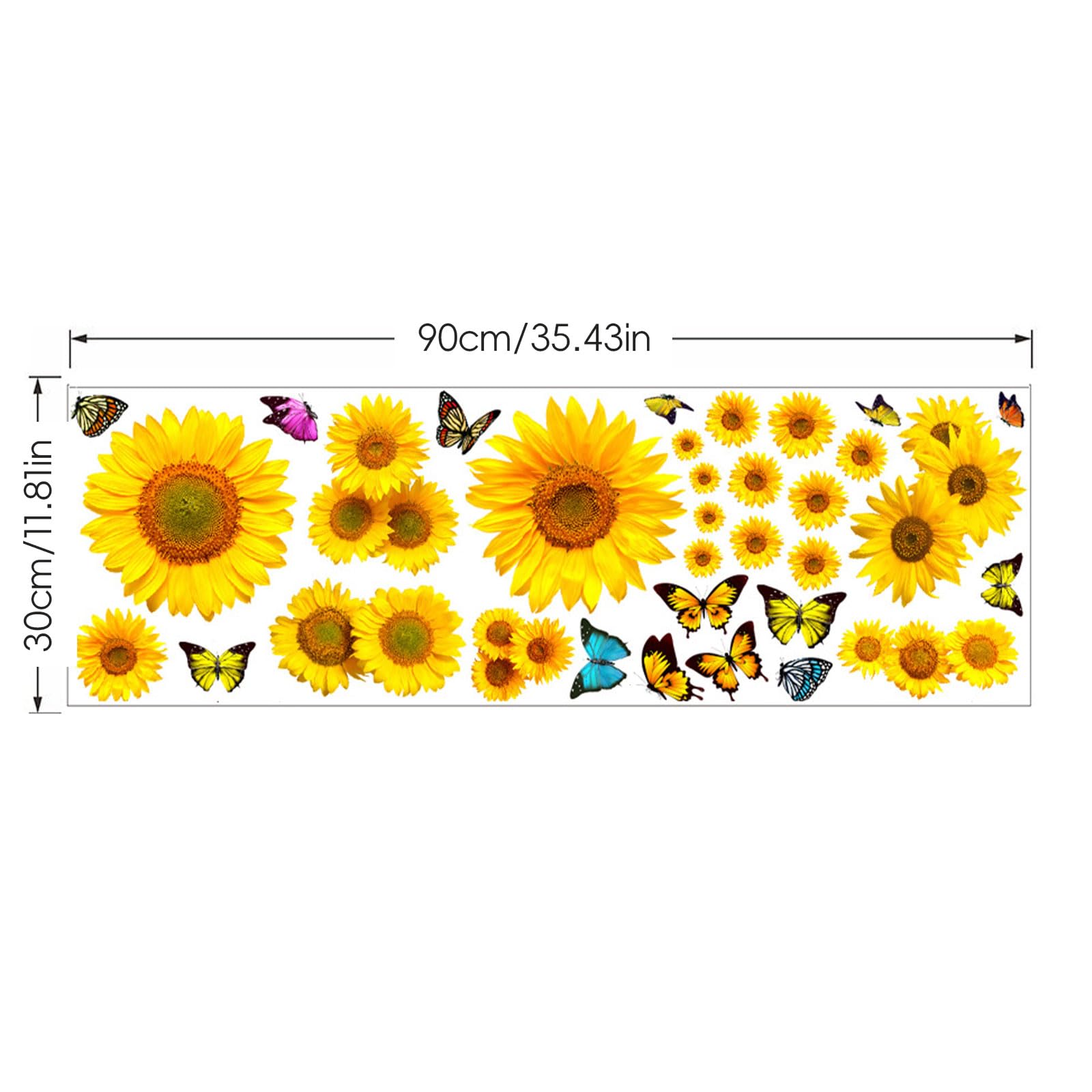 Adesivo Decorativo Girasole - 30x90 Cm, PVC Impermeabile, Per Frigorifero E Pareti