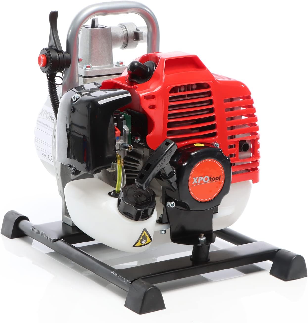 Side view of the XPOtool Petrol Water Pump showing the pull start mechanism