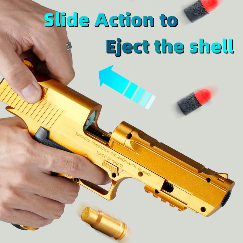 Miniatura 3 de YoeDirect Juguete de disparo para tirar hacia atrás juguete de pistola de expulsión de revista juguete de espuma para niños y niñas más de 8 años