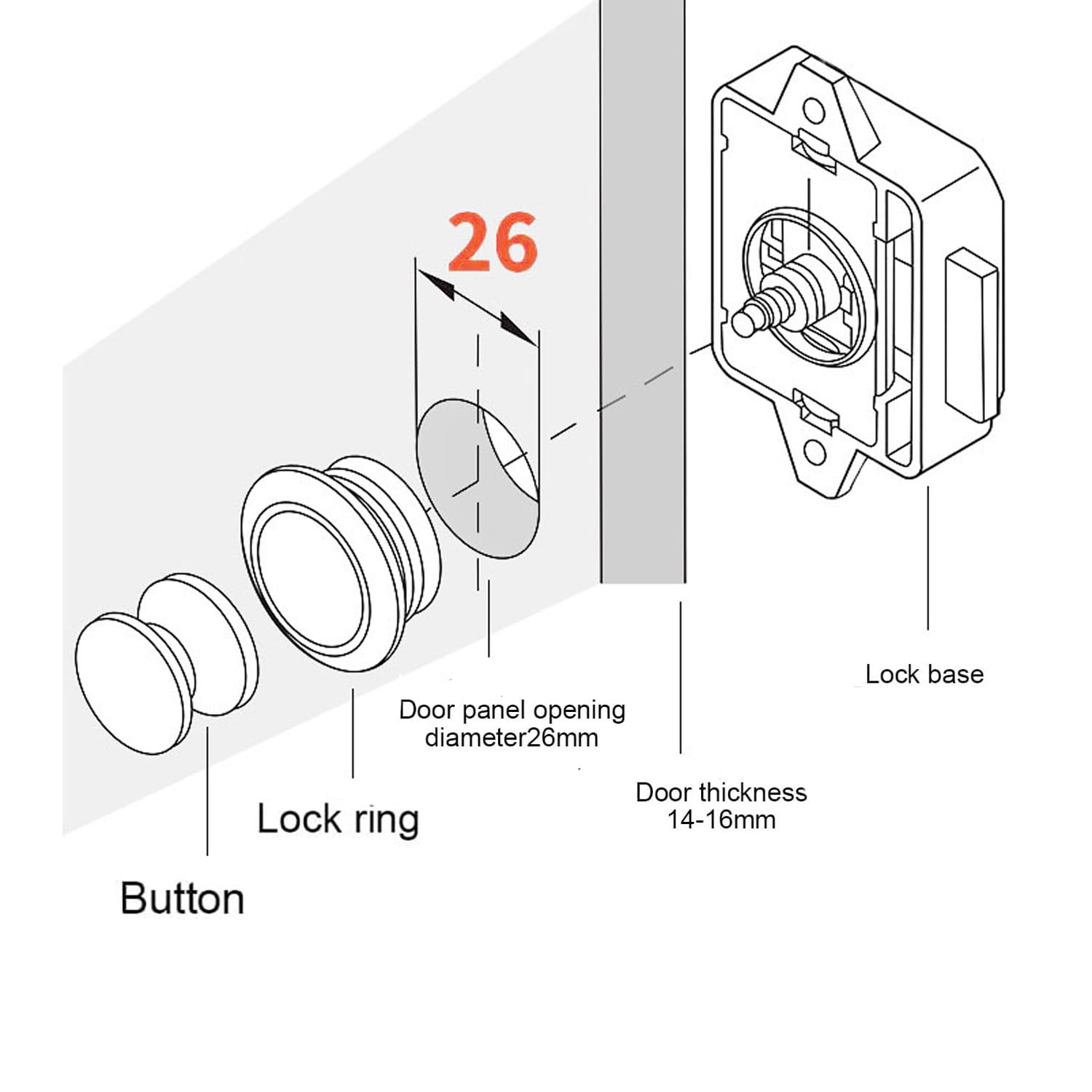 10 Pièces Verrous à Bouton-Poussoir,14-16 mm Serrure de Meuble,pour Camping-Cars, Yachts, Bateaux, RV Camping Armoire, Caravane (Nickel perlé)