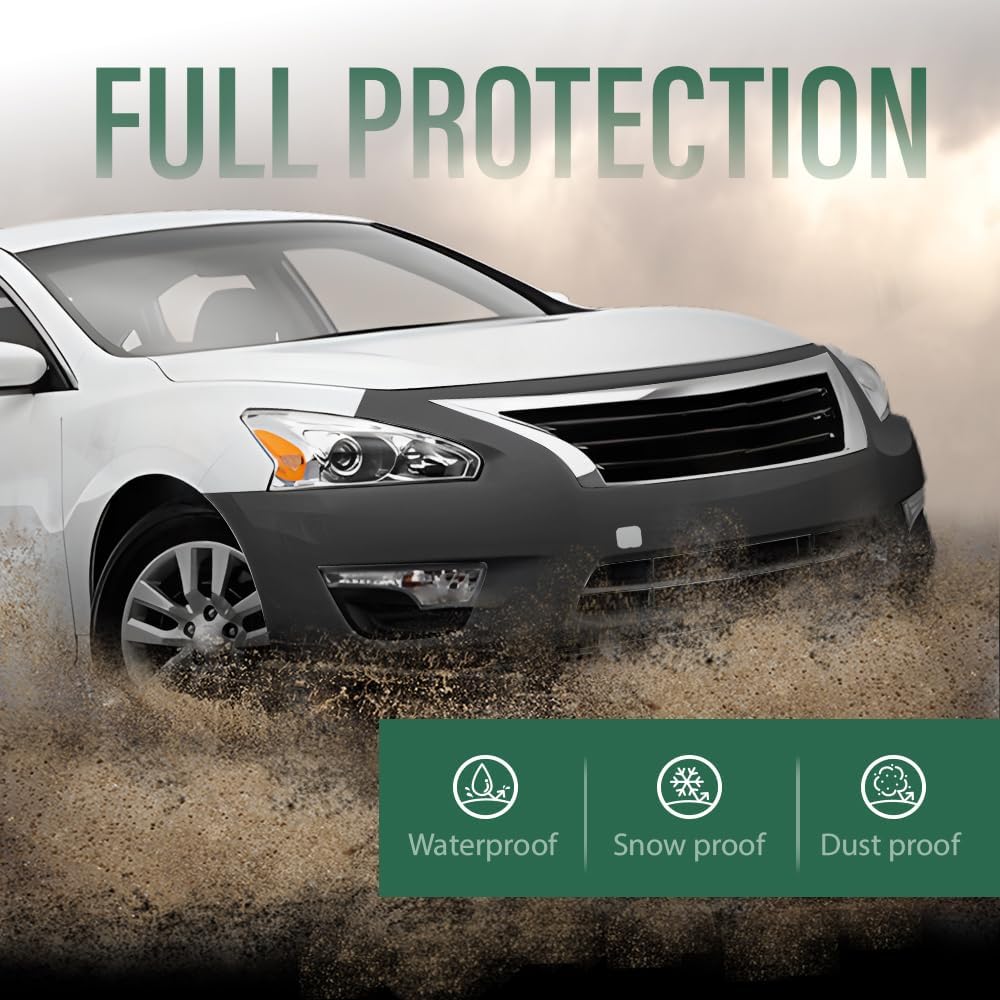 LQI Primed Black Front Bumper Cover Fit Nissan Altima Sedan 2013-2015,W/o License Plate Provision & Parking Aid Sensor Holes, With Tow Hook Hole and Fog Light Holes 620223TA0H, NI1000285