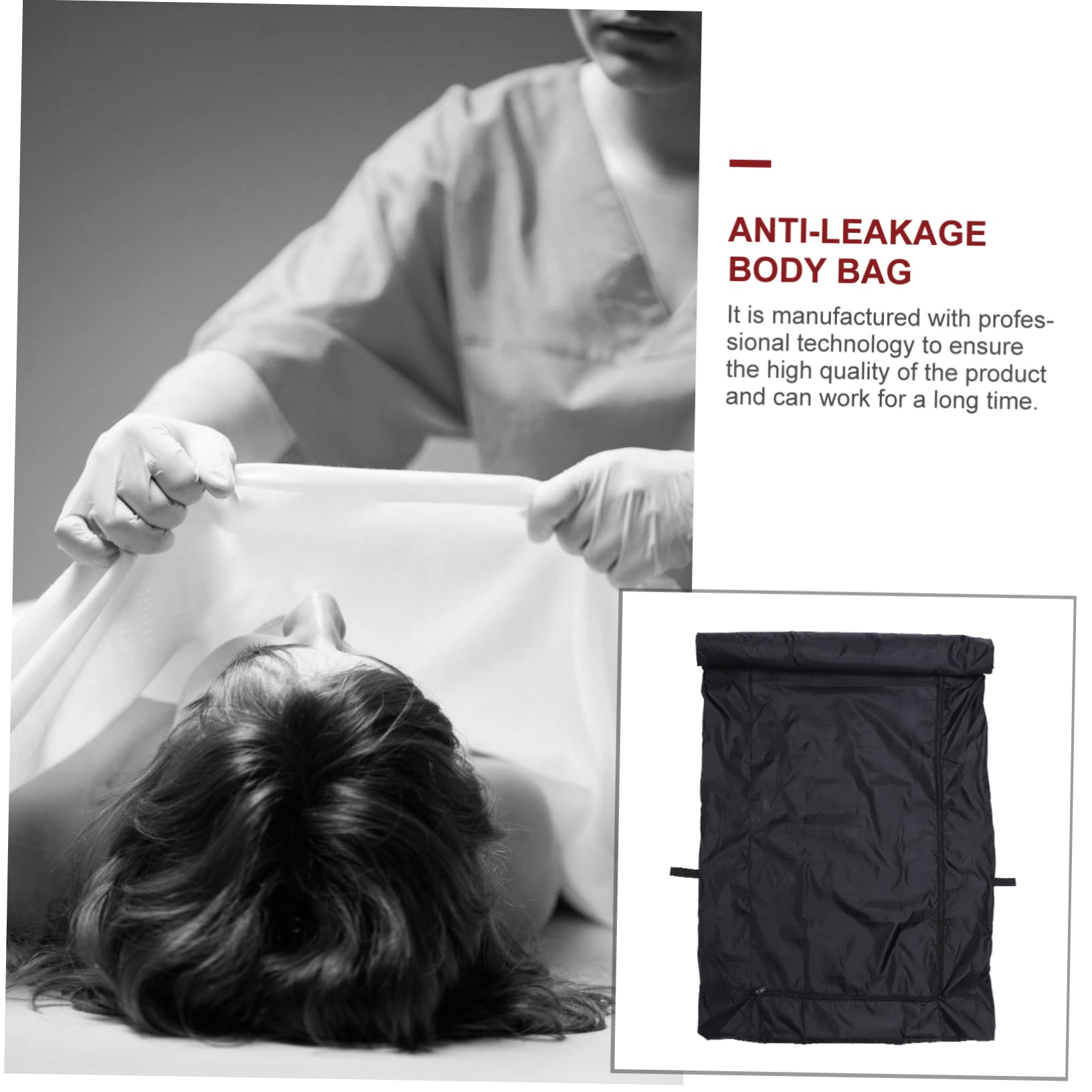 Bolsa Para Cadáveres Negra De Oxford, Resistente, y Antifugas, 1 Unidad Portátil Para Manipulación y Almacenamiento Seguros En Entornos Funerarios y Hospitalarios