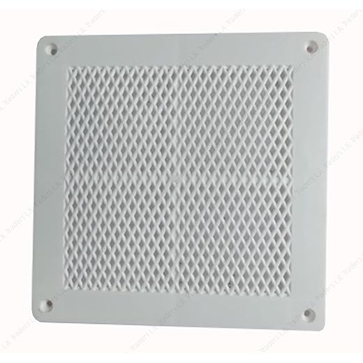 LJL Traders Electric Chimney Vent Pipe Cover, Exhaust Fan Mosquito Net Dust Controller - Square Type Air Grille for Ducting - 7 Inch Square - 1 Piece