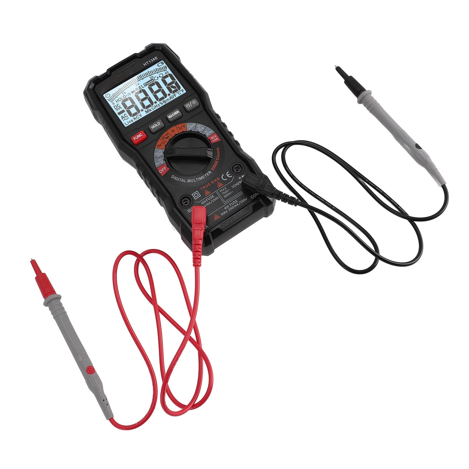 Demeras Digital-Multimeter-Tester-Set, 20.000 Zählungen, mit Taschenlampe für die Reparatur von Kfz-Heimelektronik, ABS-Material