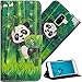 Produktbild COTDINFOR Samsung A8 Plus 2018 Hülle für Geschenk Lederhülle 3D-Effekt Kartenfächer Schutzhülle Protective Handy Tasche Schale Standfunktion Etui für Samsung A8 Plus 2018 Climbing Bamboo Panda YX.