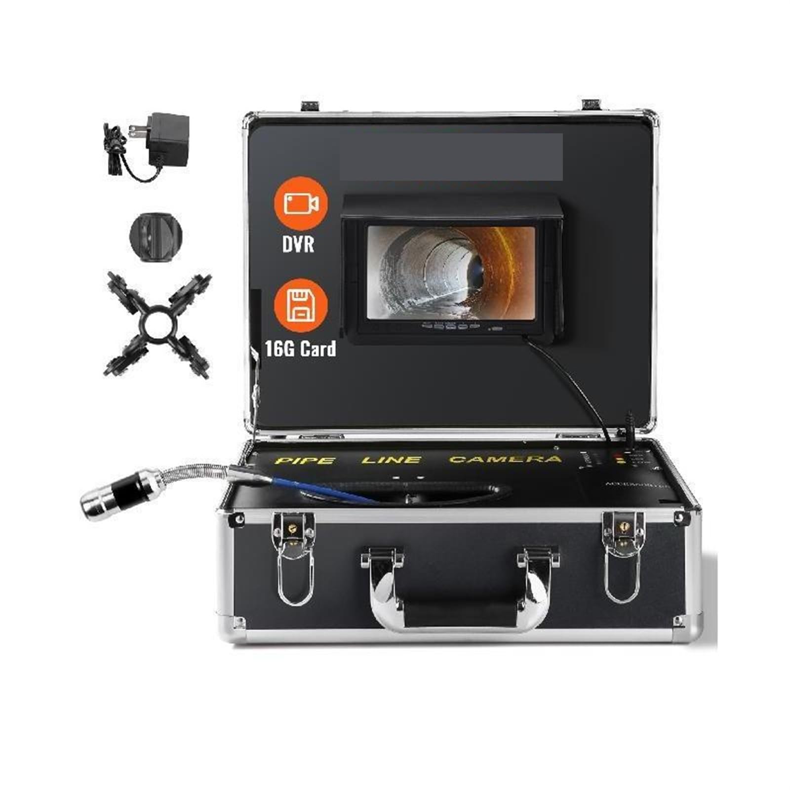 Jvddi 40M Pakjel Sewer Camera 7" Screen Pipeline Inspection Camera W/Dvr Function Waterproof Camera W/12 Adjustable Leds And 16 Gb Sd Card (Color : )