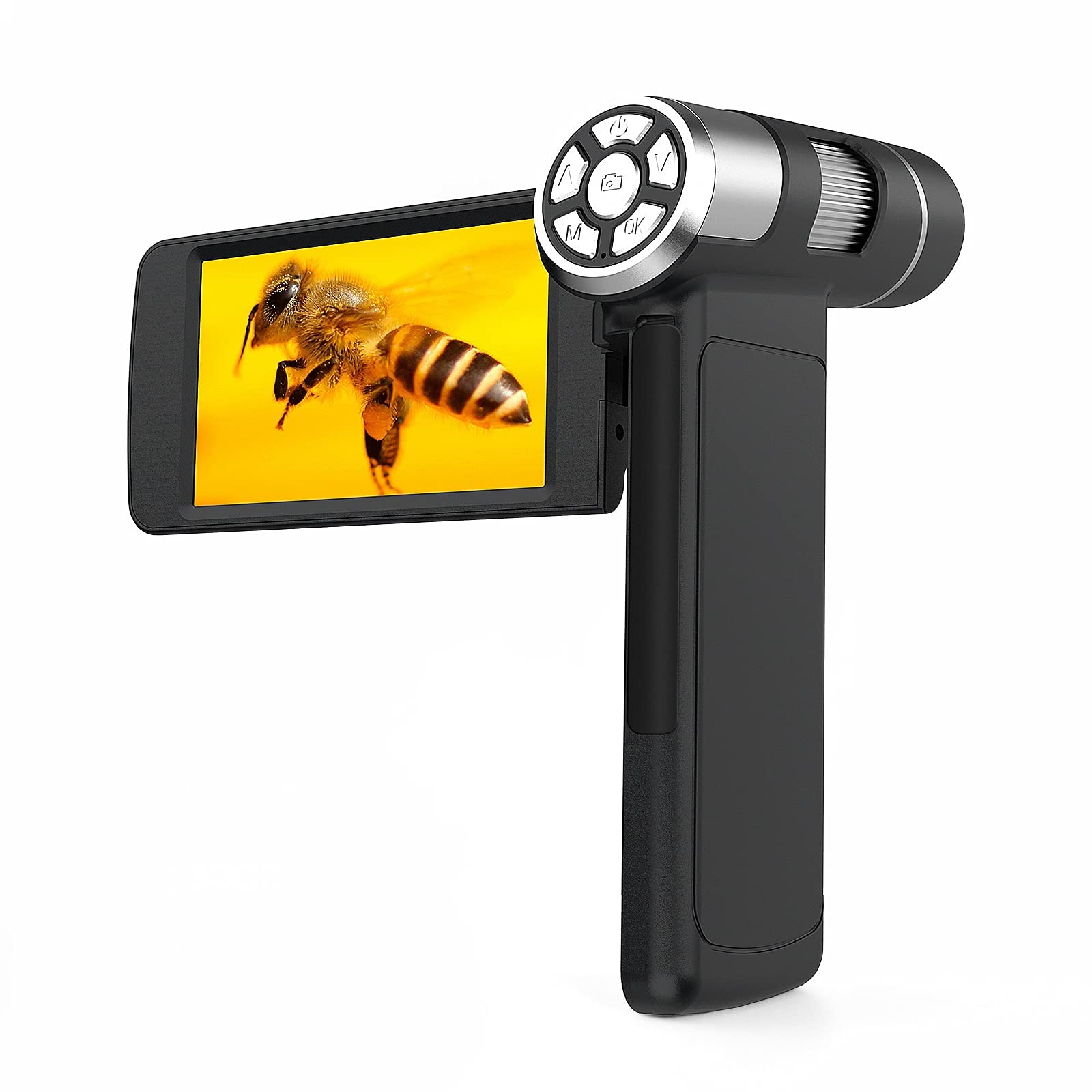 AndonstarAD203 80-200X USB 1080P Digital Microscope with 32GB SD Card Pocket Electronic Microscope for Kids and Adults Observe Outdoor Tools (Black)