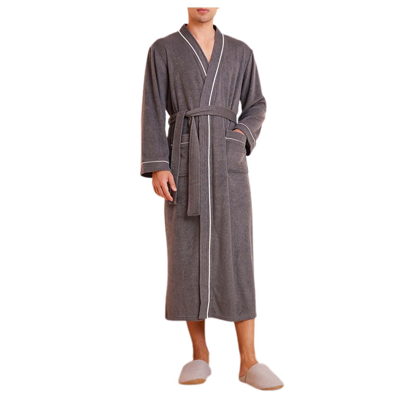 Générique Peignoir de Bain Homme Robe de Chambre Homme Peignoir de Bain Kimono carré pour Spa, Doux et léger, pour hôtel