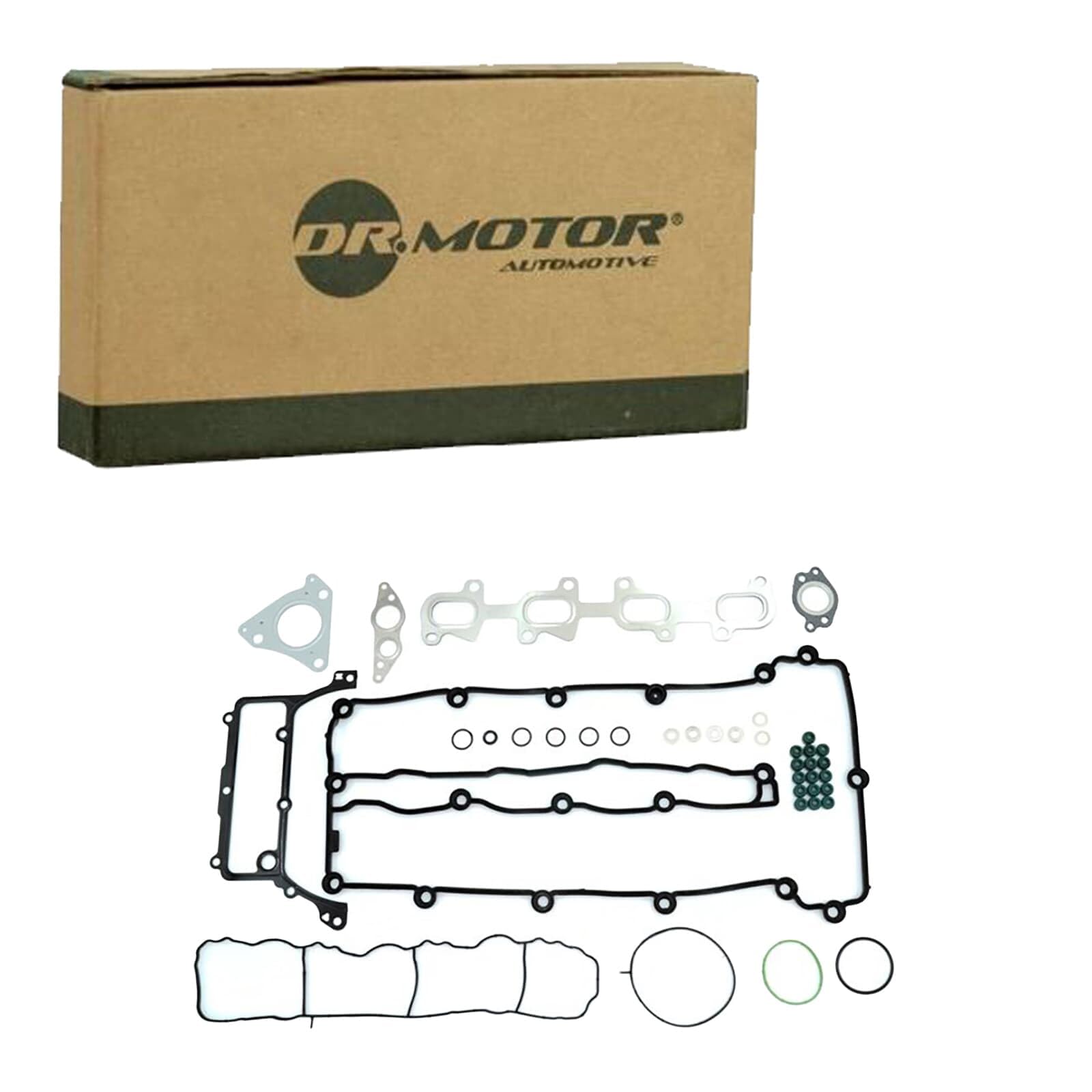 DR.MOTOR AUTOMOTIVE DRM122202 Kit guarnizioni Testata con guarnizione cappa testa del cilindro con guarnizione tenuta stelo valvola senza guarnizione testata con guarnizione(i) collettore aspirazione
