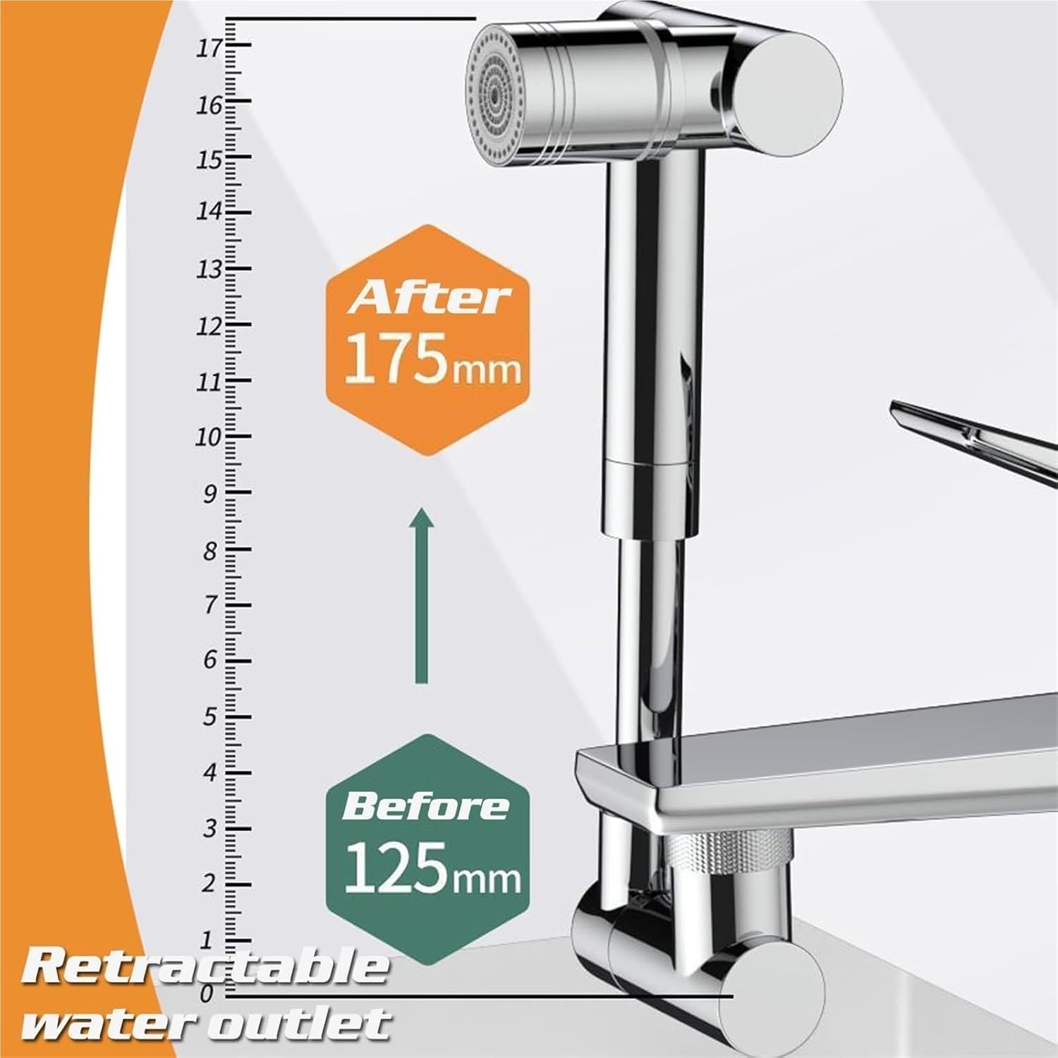 Faucet Kitchen Sink Rotating Robotic Arm Faucet 1080°Swivel Universal Model with 1440°Water Outlet 2 Speed Dispensing Mode(Silver*1) Faucet