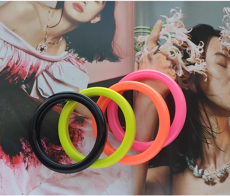DATOA Candy Color Resin Bangle Acrylic Neon Bangle Bracelet Macaron Colorful Wristband Simple Geometric Wrist Wrap Jewelry for Women - Image 6