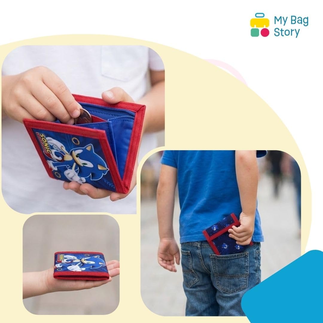 mybagstory - Portfel dla dzieci - Dziewczynka - Chłopiec - Dla Dzieci - Szkoła - Przedszkole - Opieka dzienna - Wakacje - 10 cm, Sonic - Niebieski, enfant, Klasyczny