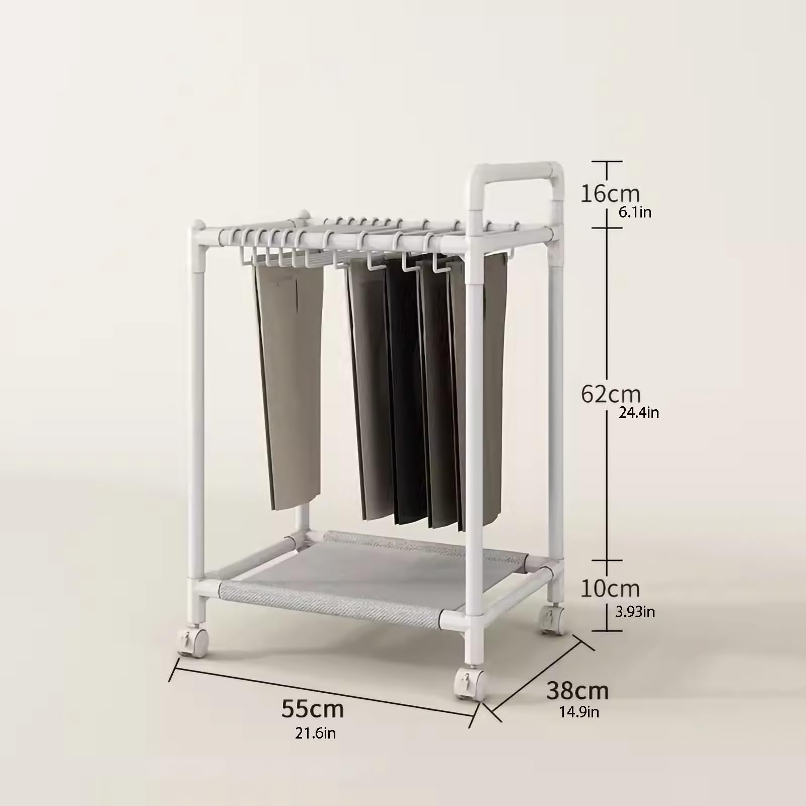 Hosenregal – bodenstehender, platzsparender Aufbewahrungsständer für Hosen und Schals, abnehmbares Design für effiziente Schrankorganisation