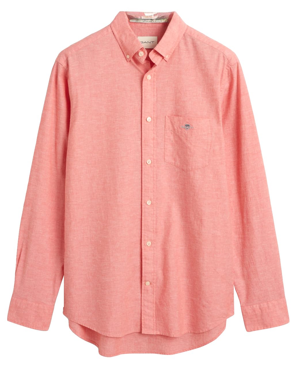 Gant Reg Cotton Linen Shirt, Rosa Tramonto, Xl Uomo - 4