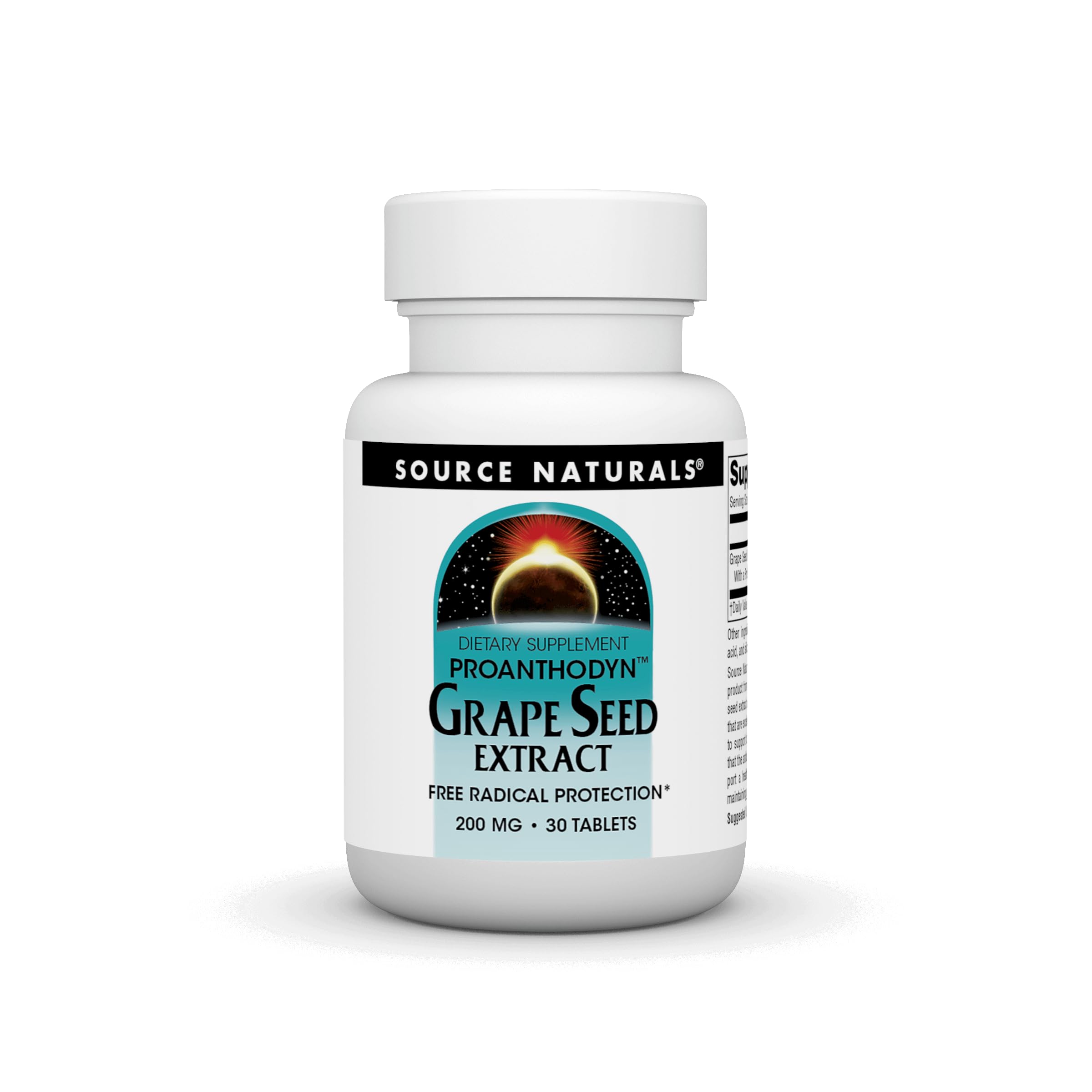 Source Naturals Grape Seed Extract, Proanthodyn, 200 mg - 30 Tablets 30 Count (Pack of 1)