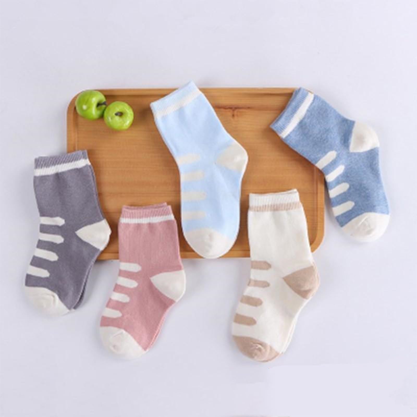GRABAGECAN 5 Pairs Cartoon Baby Socks Spring Autumn Infant Girls Boys Ankle Socks Soft Breathable 0-6T Kid Short Socks