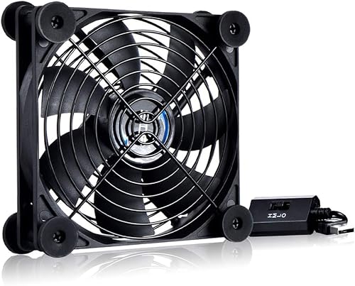 SCCCF - Ventilador USB silencioso de 4.724 in, ventilador de refrigeración portátil USB de 5 V para receptor de TV de pantalla plana, router, DVR,