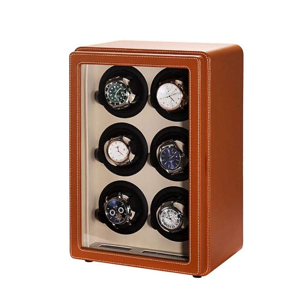 SBCGFY Watch Winder Automatic 6 Watches Display Box,Automatic Watch Winder Box Watches Cases Watches Boxes Winders Storage Case Yellow,