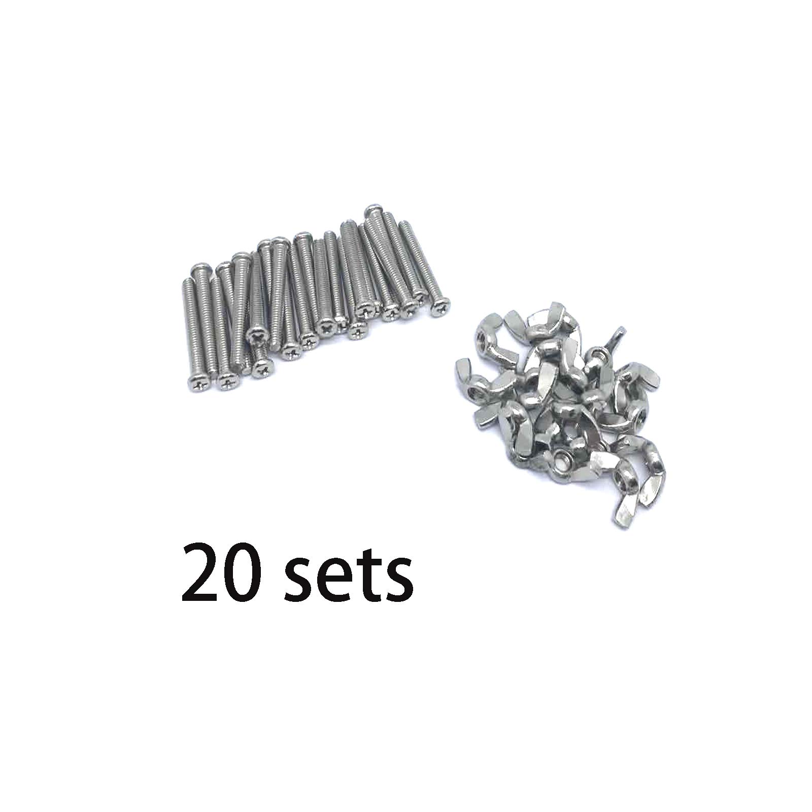 20 Sets Screw Bolts Wing Nut Kit 304 Stainless Steel Mounting - View #6