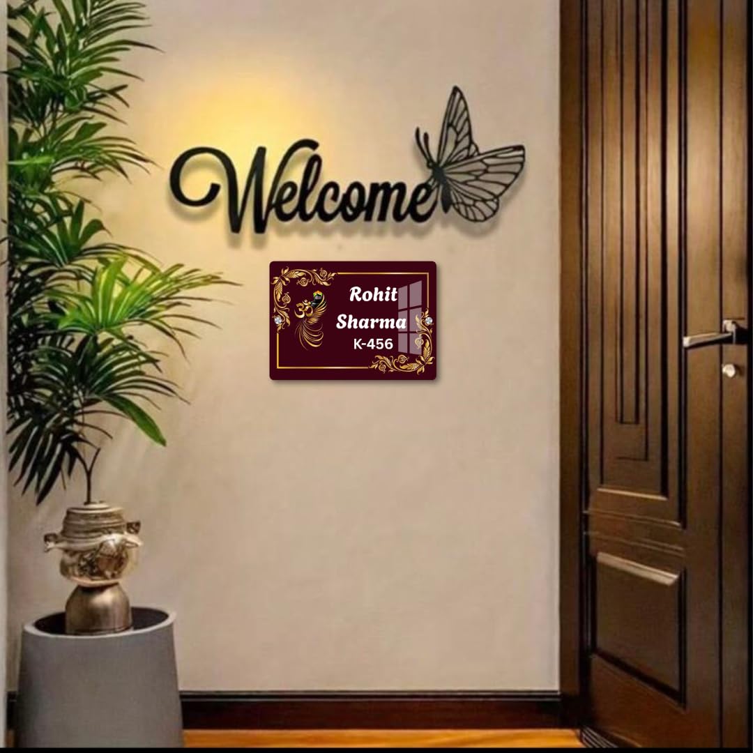 Name plate for home entrance Home name plate Door name plates Name Plate For Home Office (8/12 inch, Name plate F) — Amazon image 3