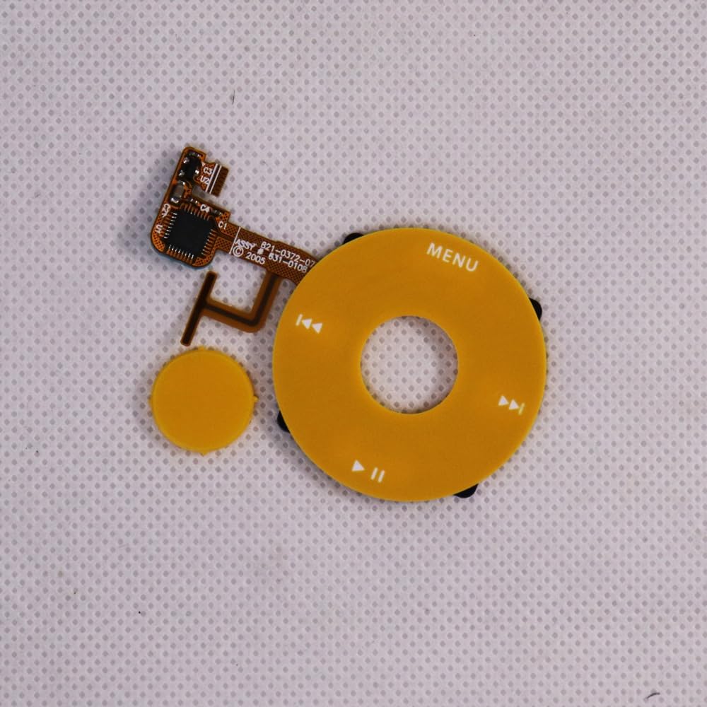 Yellow Plastic Front Cover Faceplate Housing Case Cover with clickwheel with Center Button for iPod 5th 5.5Gen Video 30GB 60GB 80GB