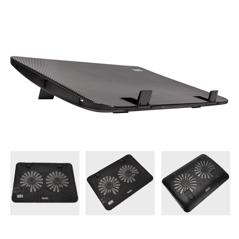 Base para portátil ajustable con ventilador Alipis negro miniatura 3