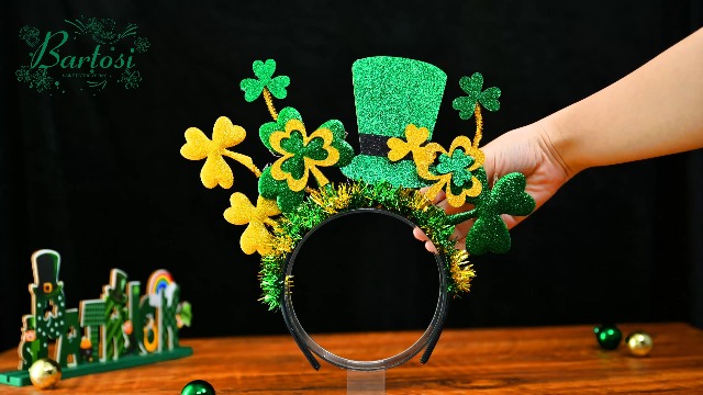 HEYCE Bandeau St Patricks | Cheveux Plume Bandeau Chapeau Haut Forme Irlandais | Déguisement