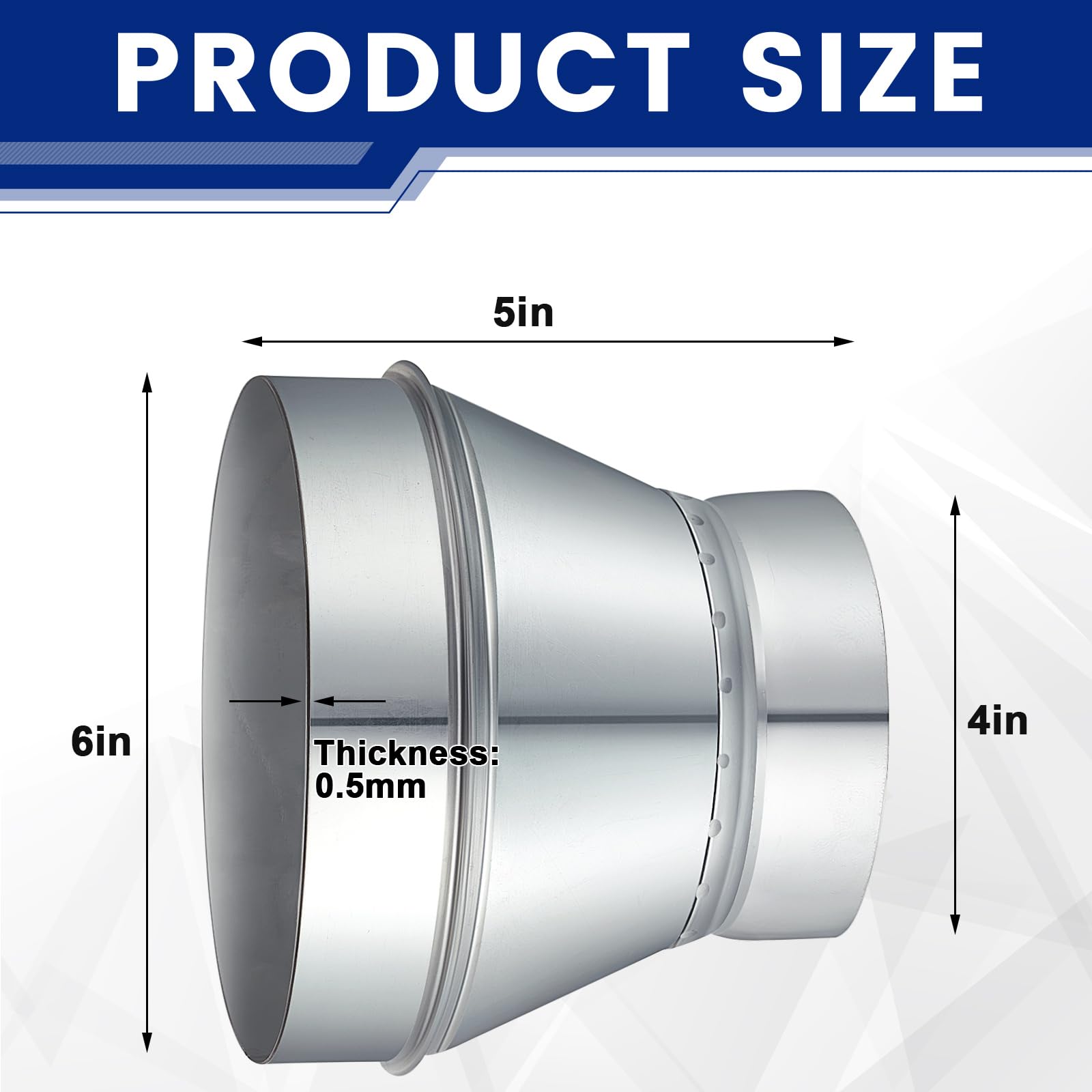 Dunzy Duct Reducer 6 to 4 Inch Ducting Connector Duct Adapter Air ...