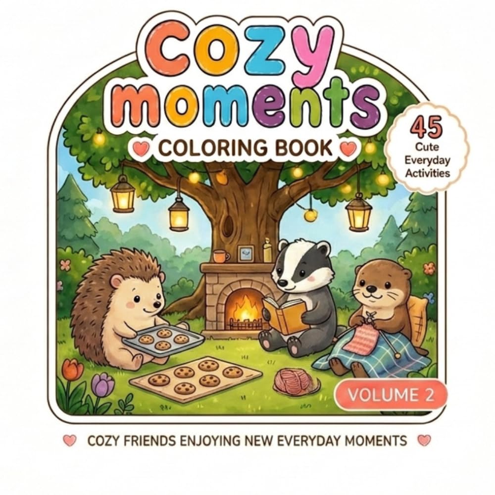 Kawaii World: Bold & Easy – Cozy Moments: A Simple Chibi Coloring Book for Kids and Adults: +45 Adorable Mixed Scenes with Thick Outlines & Large Spaces (8.5" x 8.5")