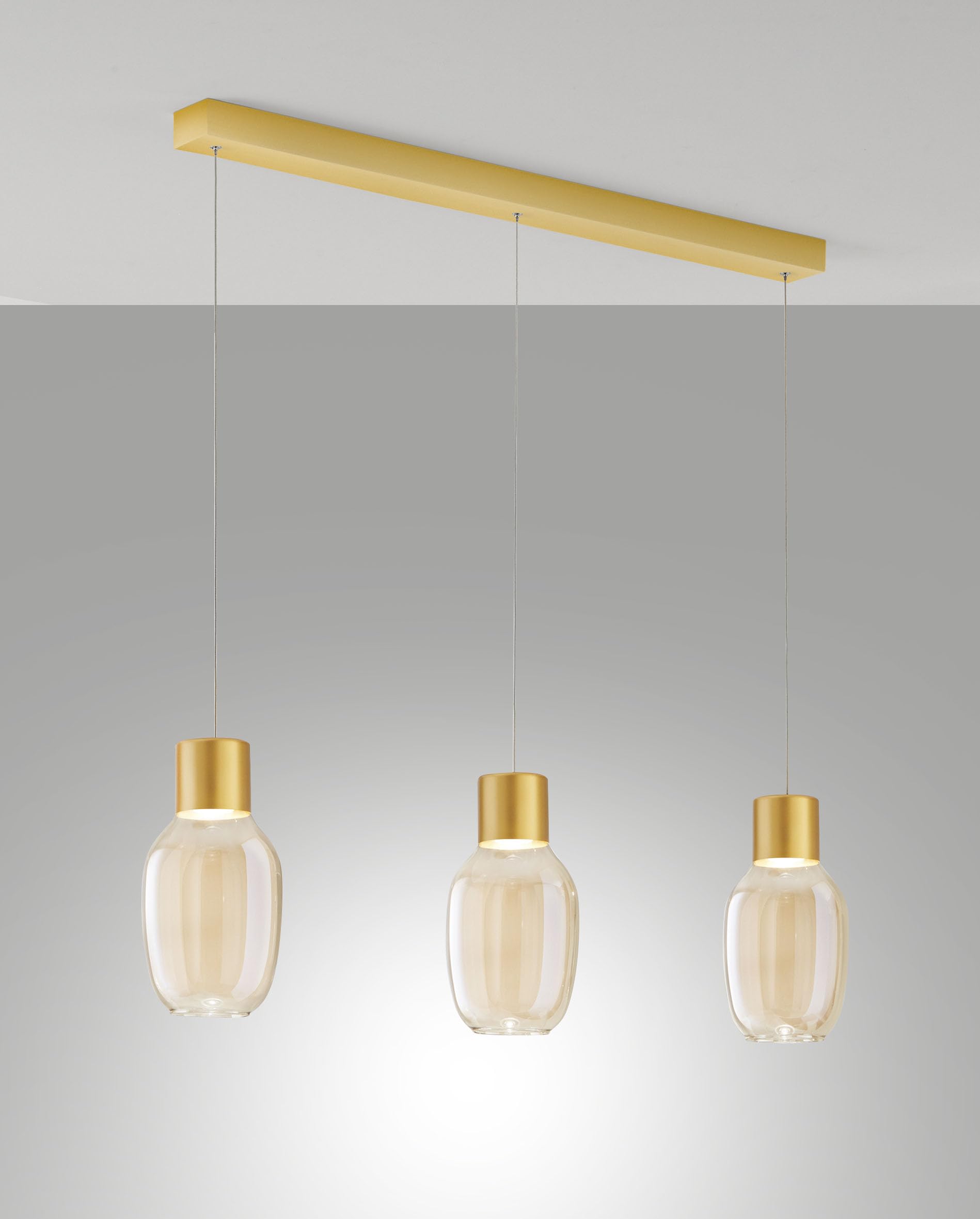Lapo LED Pendant Light 36 W 3900 lm 3000 K Warm White Metal Frame and Borosilicate Glass Cognac Dimmable in Steps - Lapo