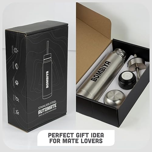 Miniatura 8 de Full Steel Auto Mate  Yerba Mate Thermo todo en uno, Termo para mate todo en uno - Kit Mate Argentino, termo mate acero inoxidable - Reemplaza tu