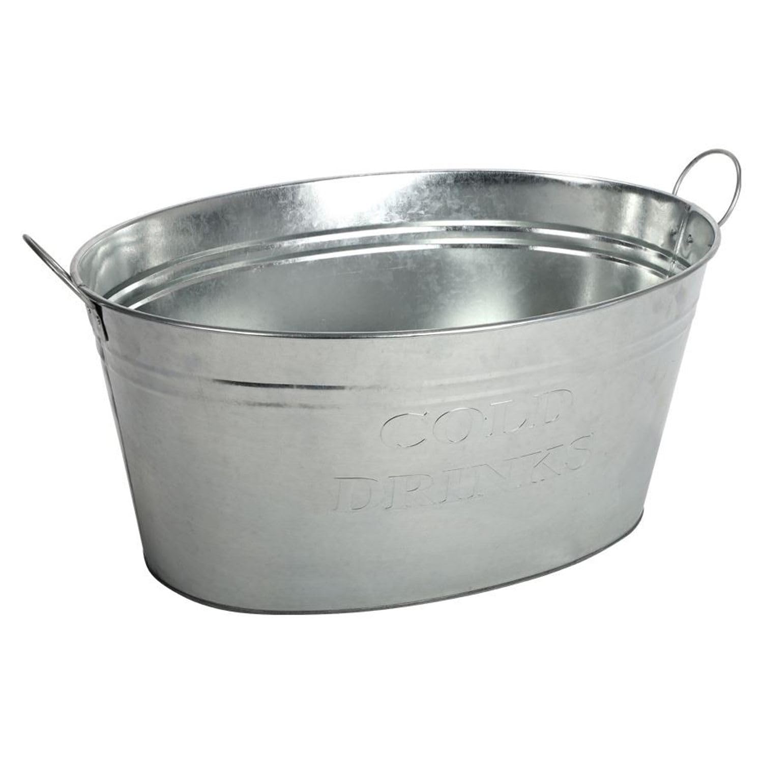 BURI Lot de 2 bacs à boisson avec anse - 24 l - En zinc étanche - Grand seau à champagne - Seau à glace pour fête de jardin