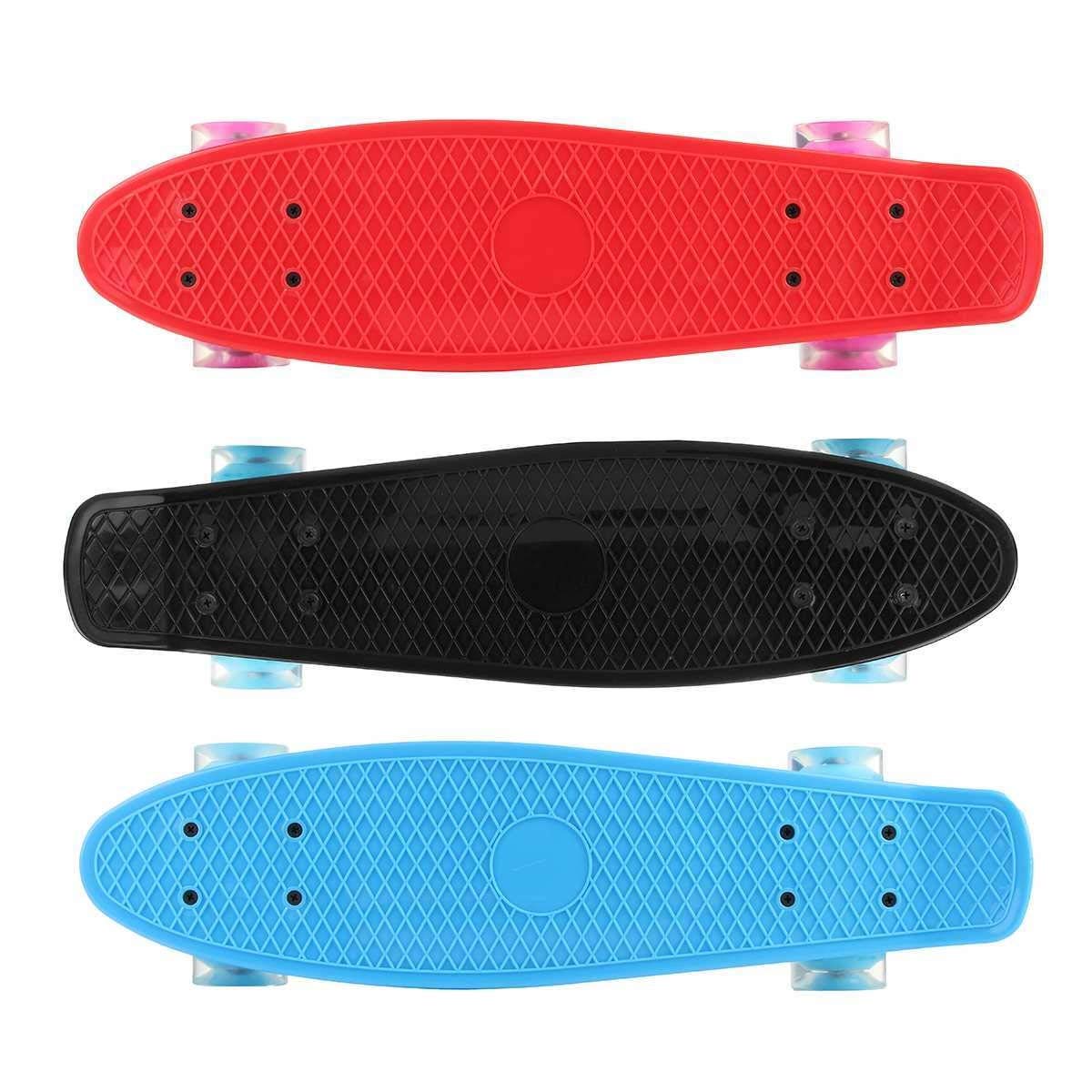 22 Pouces à Quatre Roues Long Street Skate Board Mini Cruiser Planche à roulettes Longboard avec 3 Couleurs for Les Enfants Adultes