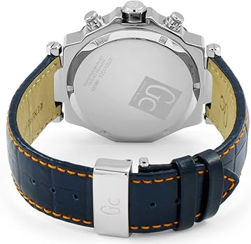 Amazon | GC メンズ Gc-3 43mm ブルーレザーバンド スチールケース