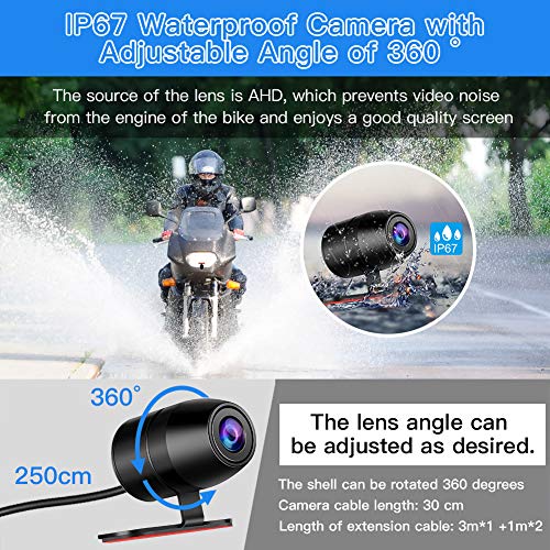 Blueskysea DV128 Motorcycle Dash Cam 1080P Dual Lens Video Recorder Motorcycle Camera 2.7” LCD Front and Rear Waterproof DVR with G-Sensor, Loop Recording,GPS,Manual Lock,Night Vision,130 Degr (DV128) - Thumbnail 6