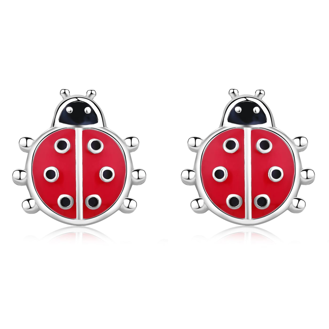 LINSTER Pendientes de dinosaurio vaca de las tierras altas elefante koala nutria marina mariquita pingüino y vaca para niñas plata de ley 925 con forma de animal joyería de animales regalos para niñas