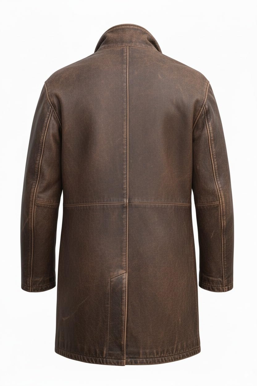 Trench da uomo Dean Winch 3/4 di media lunghezza in vera pelle – giacca da uomo in pelle vintage giacca lunga cappotto per auto cosplay costumi