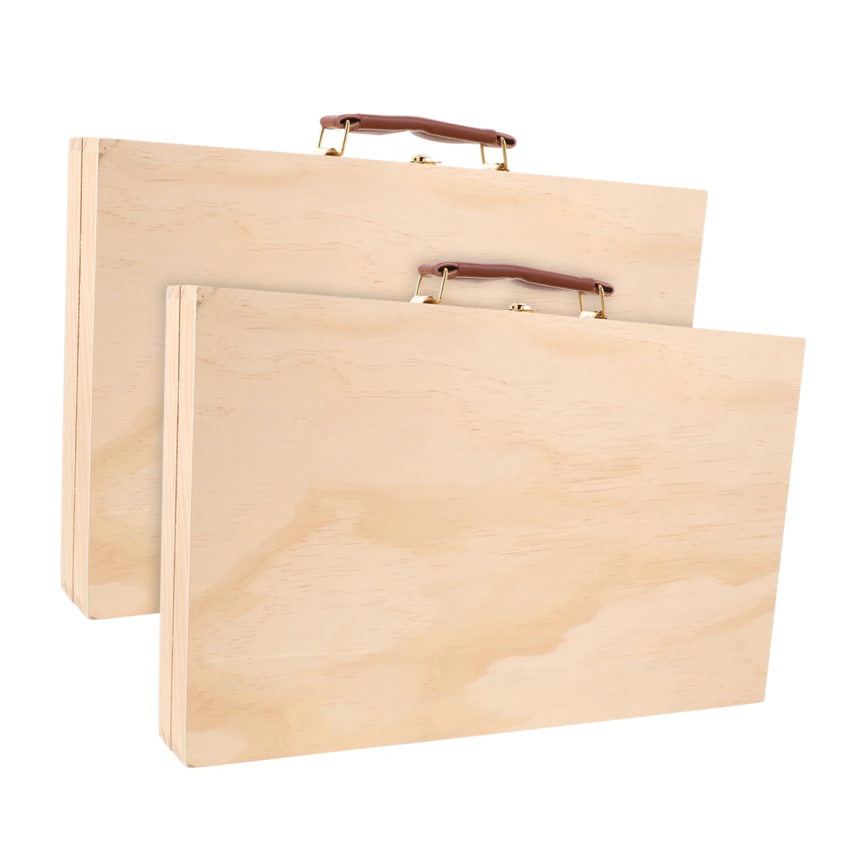 jojofuny 2stücke Holzaufbewahrungsbox für Künstlerbedarf Tragbar mit Griff für Malutensilien Geeignet für Ölmalerei im Freien Atelier Fächern für Organisation