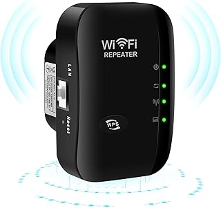 WiFi Extender Booster,Wireless Signal Booster Up to 3000sq.ft,WiFi Range Extender with Integrated Antennas Ethernet Port,Support AP/Repeater Mode and WPS Function,Garden WiFi Extender（Black)