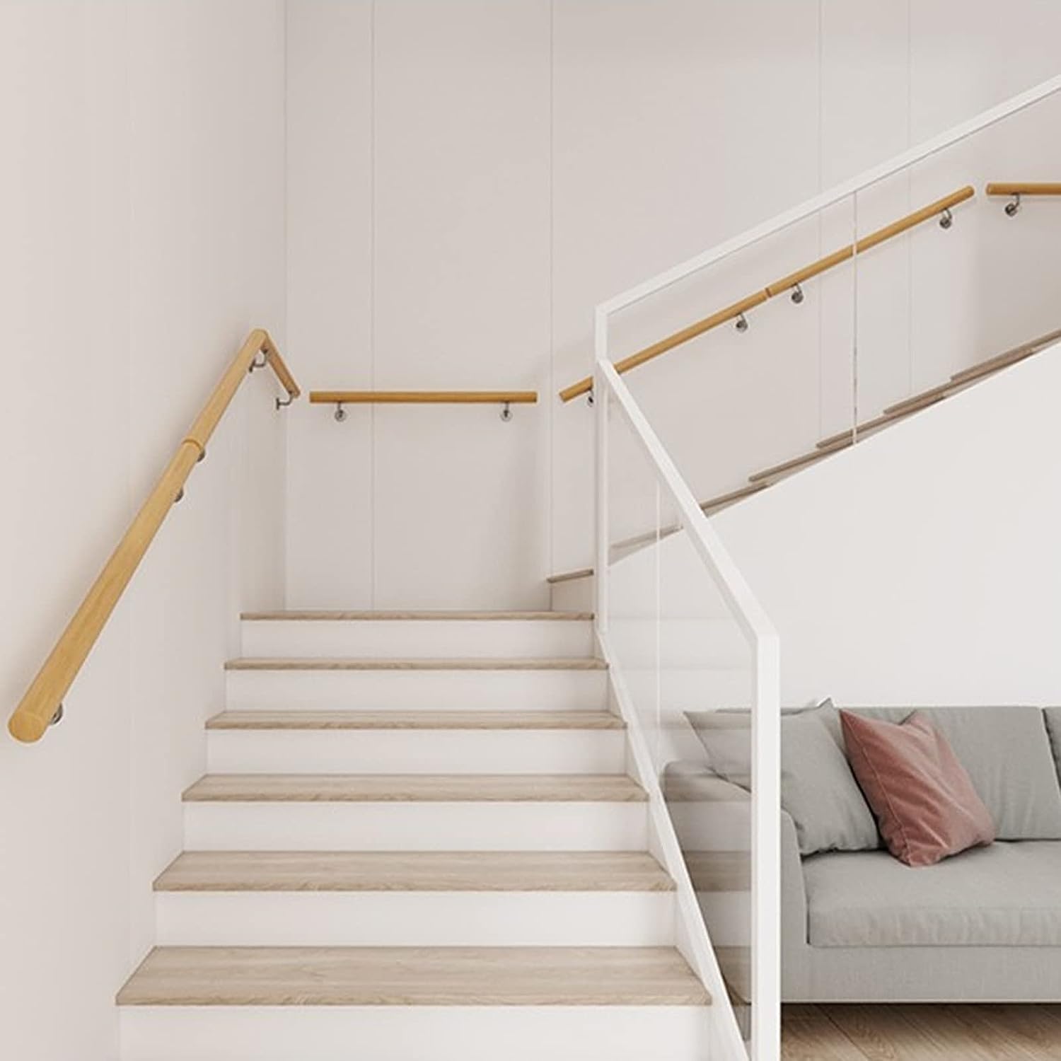 0,5 m drewniany montowany na ścianie ze wspornikiemIndoor Loft & Porch Safety Case Support