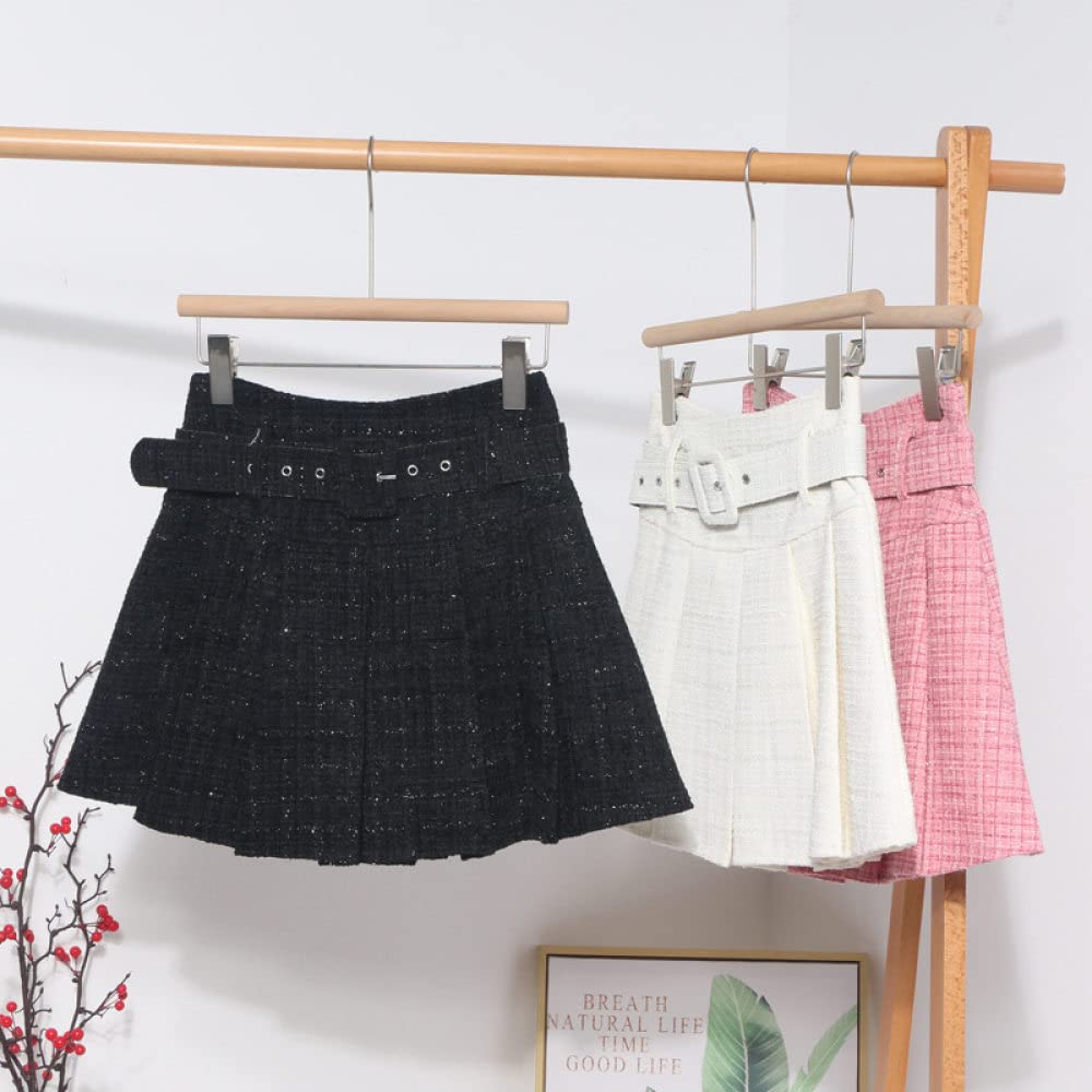Rock Damen,Damen-Minirock Mit Hose Stilvoller Tweed-Faltenrock Mit Hoher Taille Und Gürtel, Glitzernder A-Linie, Geraffter, Eleganter Festival-Party-Kurzrock Für Mädchen Und Damen