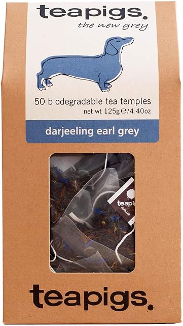 Teapigs Darjeeling Earl Grey Tea Bags Made with Whole Leaves (1 Pack of 50 Tea Bags)