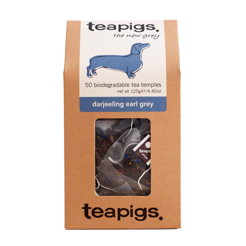 Teapigs Darjeeling Earl Grey Tea Bags Made With Whole Tea Leaves, Natural Ingredients, Non-GMO, Elegant Floral Blend – 50 Count (1 Pack of 50 Teabags)
