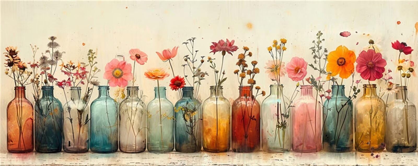 Blume Diamond Painting Groß XXL 180x70cm, Basteln Erwachsene Diamond Painting Set, 5D DIY Vase Diamant Painting Bilder Erwachsene, Diamond Painting Set mit Zubehör für Zimmer Wand Deko und Geschenke